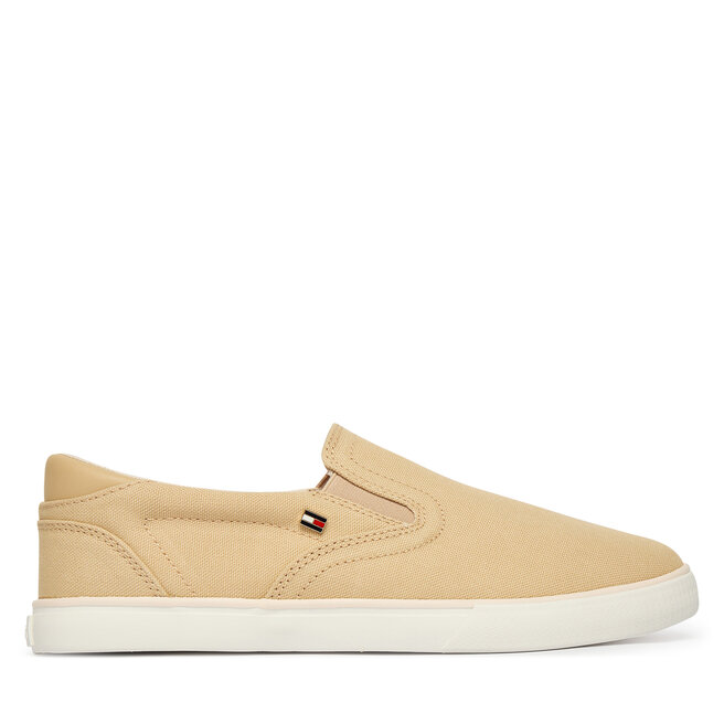 Tenisówki Tommy Hilfiger Th Low Profile Slip On FW0FW09103 Beżowy - kobiece
