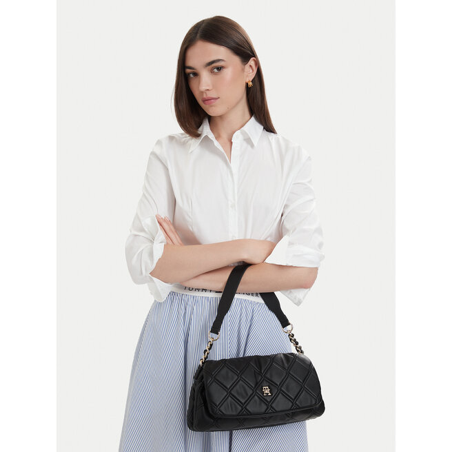 Torebka Tommy Hilfiger Th Feminine Shoulder Bag AW0AW18717 Czarny -