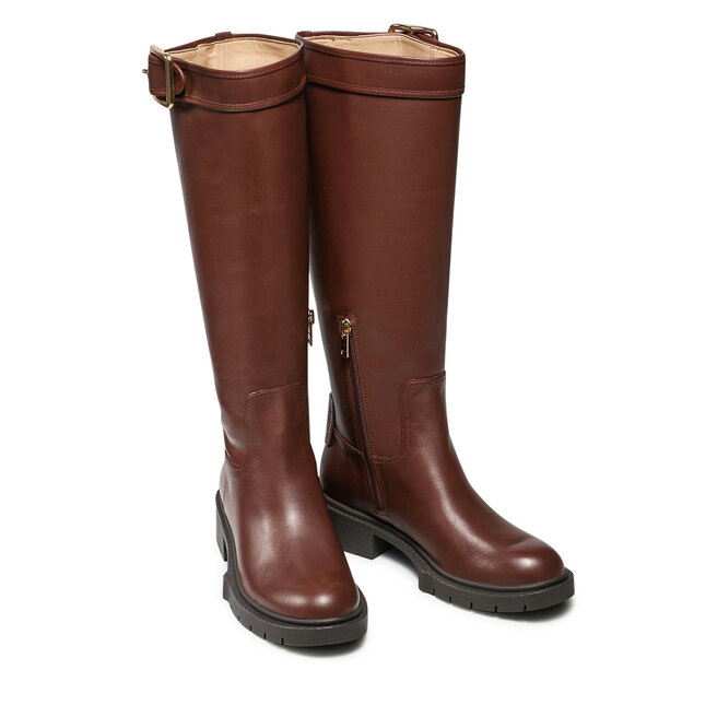 Bottes Coach Leigh Leather Boot C5835 Walnut | chaussures.fr