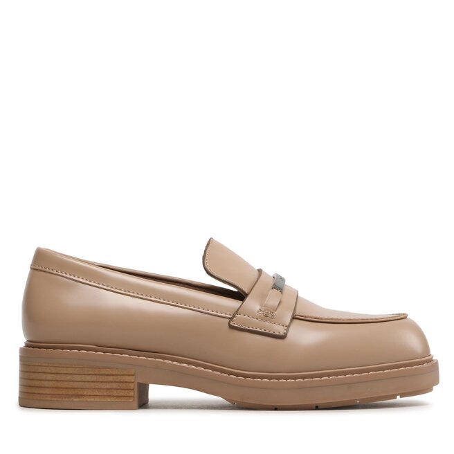 Loafersy Calvin Klein Rubber Sole Loafer W/Hw - Beżowy