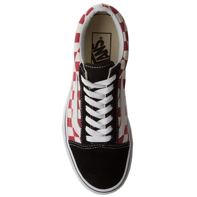 Vans old skool red and black checkerboard 2025
