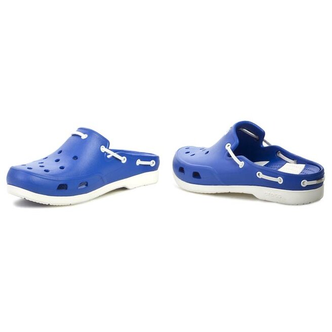 Pantoletten Crocs Beach Line Clog 15334 Sea Blue/White | eschuhe.de