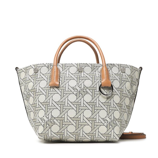 Geantă Tory Burch Canvas Basketweave Small Tote 146547 New Ivory Basketweave 100