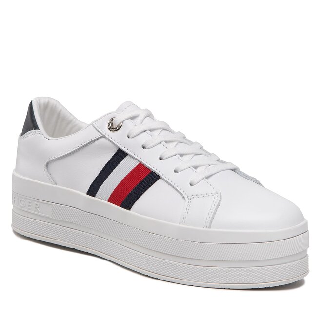 Tommy Hilfiger Сникърси Tommy Hilfiger Th Webbing Flatform Cupsole FW0FW06731 White YBR