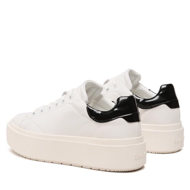 Calvin Klein Сникърси Calvin Klein Squared Flatform Cupsole Lace Up HW0HW01775 White/Black 0K8