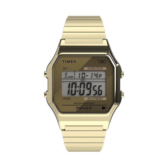 Zegarek Timex T80 34mm Stainless Steel Expansion Band - Złoty