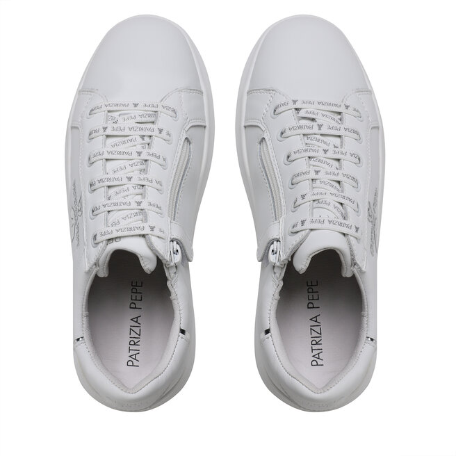 Patrizia Pepe Сникърси Patrizia Pepe PJ210.30 S Bianco/Argento