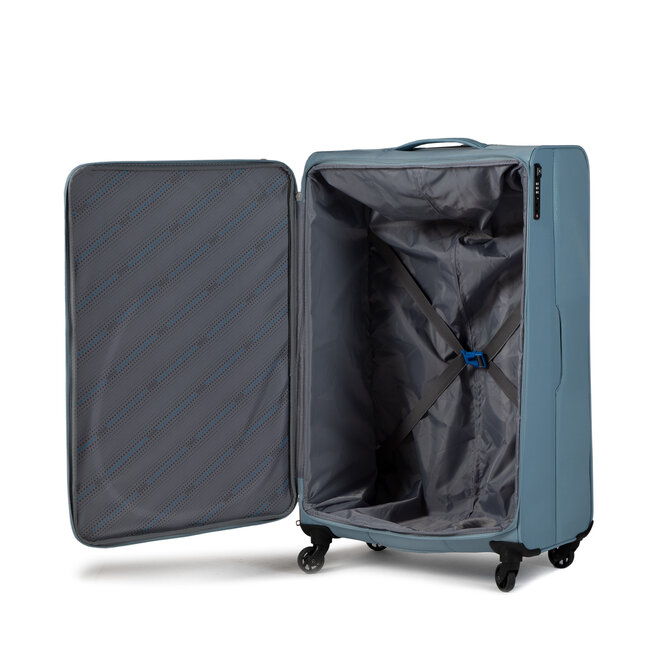 American Tourister Nagy szövetborítású bőrönd American Tourister Lite Volt 134526-7303-1CNU Grey/Peach