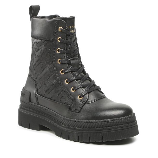 Botas Tommy Hilfiger Lace Up Zip Boot Monogram FW0FW06849 Black