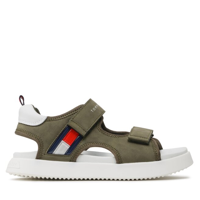Tommy Hilfiger Szandál Tommy Hilfiger Flag Velcro Sandal T3B2-32906-1355 S Military/Green 414