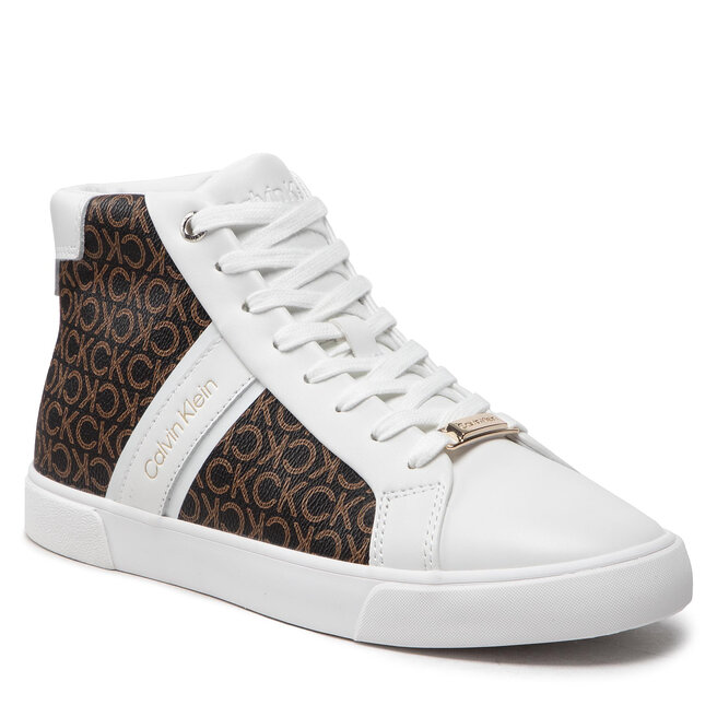 Sneakers Calvin Klein Low Profile High Top-Mono HW0HW01270 White/Brown Mono WHT Calvin imagine noua gjx.ro