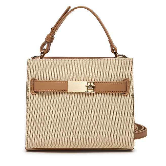 Torebka Tommy Hilfiger Th Heritage Mini Satchel Canvas - Beżowy