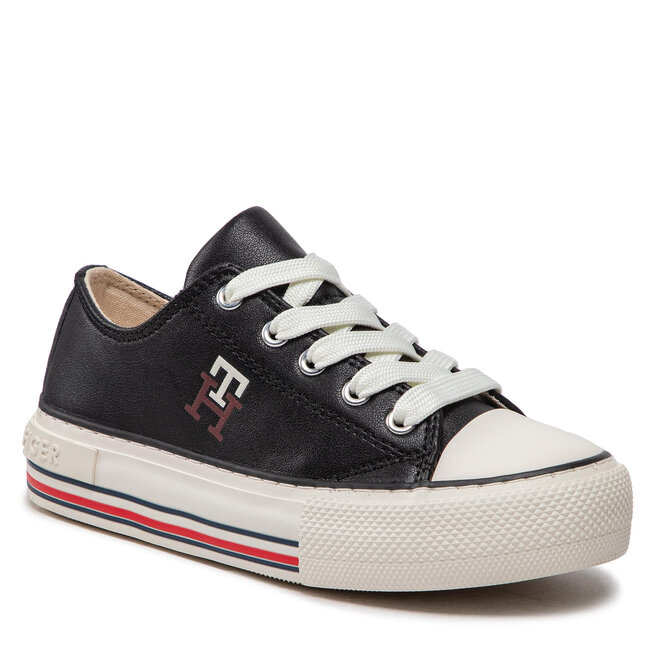 Teniși Tommy Hilfiger Low Cut Lace-Up Sneaker T3A9-32287-1355 m Black 999