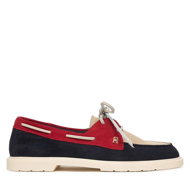 Mokasyny Tommy Hilfiger Light Suede Boat Shoe FW0FW09337 Granatowy -