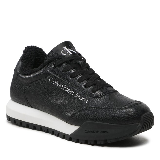 Sneakers Calvin Klein Jeans Toothy Runner Laceup Lth-W YW0YW00830 Black BDS BDS imagine noua gjx.ro