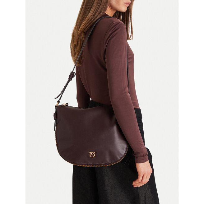 Torebka PINKO Hobo Zip Around Classic Ai 25-26 PLTT 105113 A0QO Bordowy -