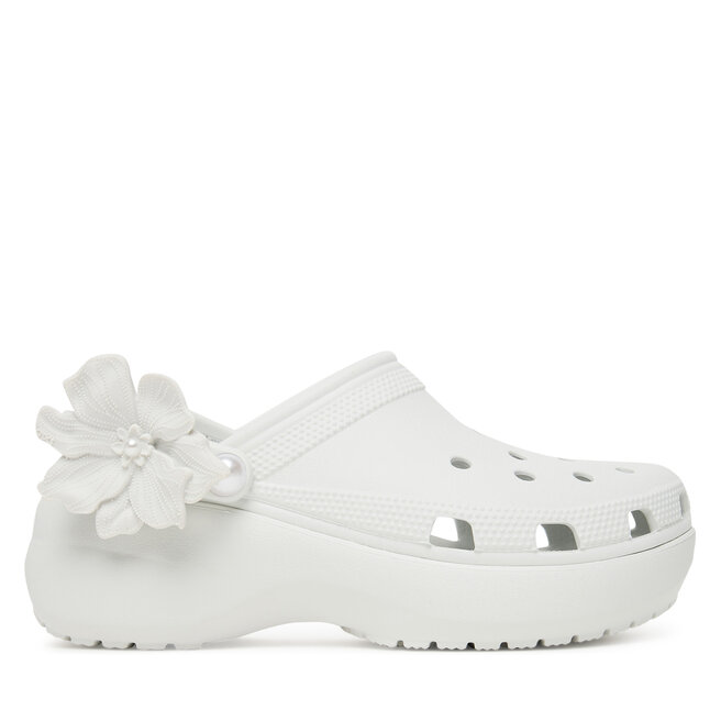 Klapki Crocs Classic Bouquet Platform Clog - Biały