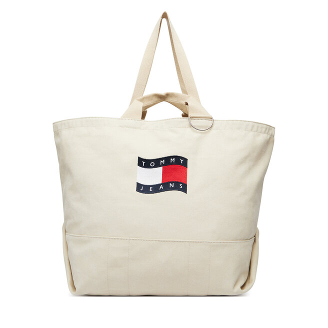 Torebka Tommy Jeans Tjw Wave Flag Med Tote AW0AW18466 Beżowy -