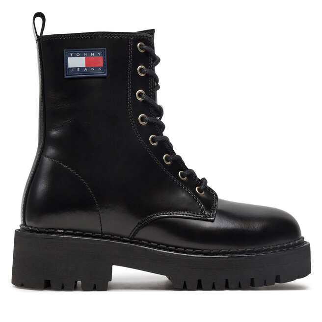 Trapery Tommy Jeans Urban Tommy Jeans Lace Up Boot - Czarny