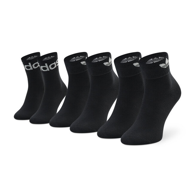 adidas 3 pares de calcetines altos unisex adidas Fold Cuff Crew H32386 Black/White
