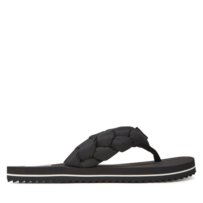 Japonki Tommy Jeans Braided Thong Beach Sandal - Czarny