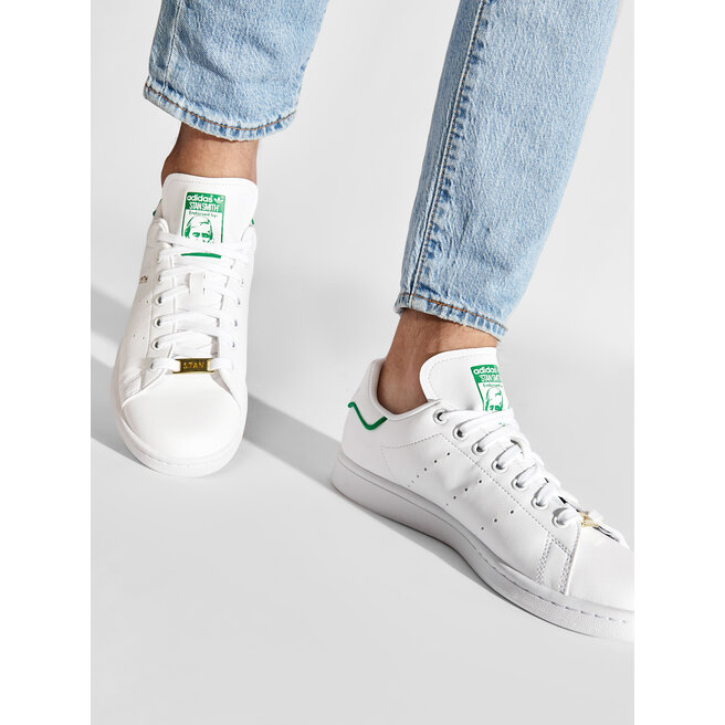 Batai adidas Stan Smith GW0490 Cloud White Green Active Purple