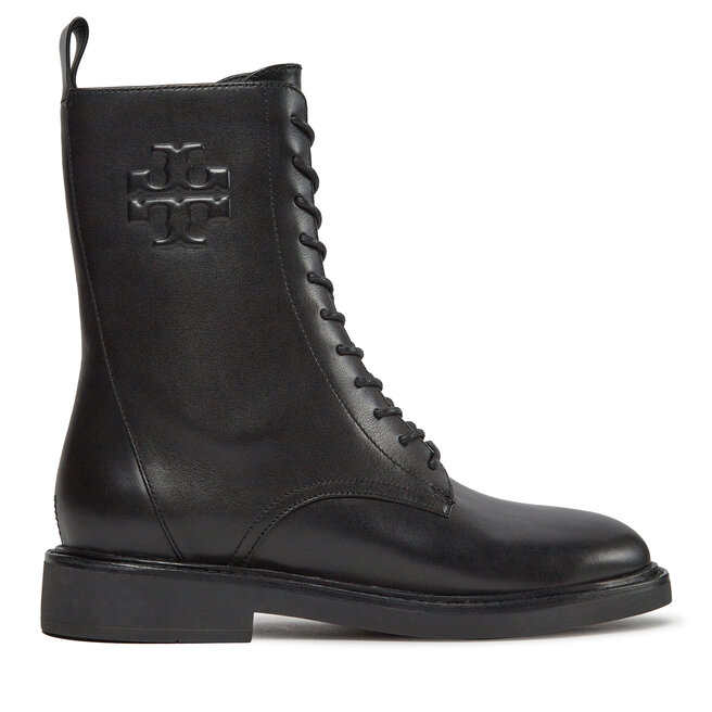Botki Tory Burch Double T Combat Boot - Czarny