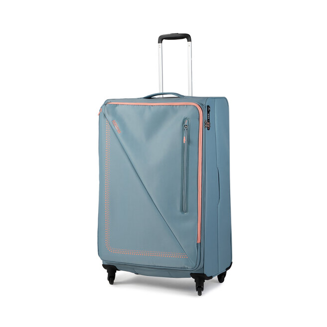 American Tourister Nagy szövetborítású bőrönd American Tourister Lite Volt 134526-7303-1CNU Grey/Peach