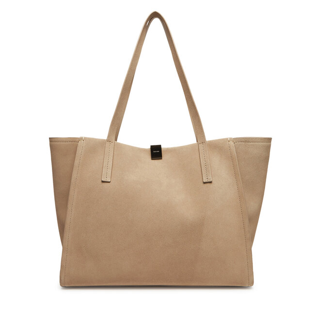 Torebka Calvin Klein Ck Narrate Shopper_Suede - Beżowy