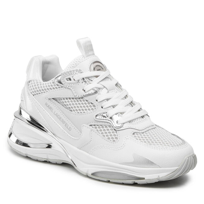 Sneakers KARL LAGERFELD KL63110 White Lthr/Text W Silver epantofi-Femei-Pantofi-Sneakerși imagine noua