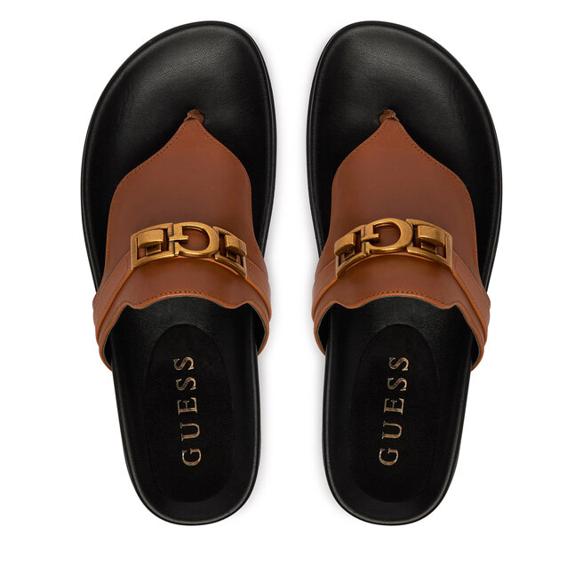 Japonki Guess FLJFRR LEA03 Brązowy jasny -