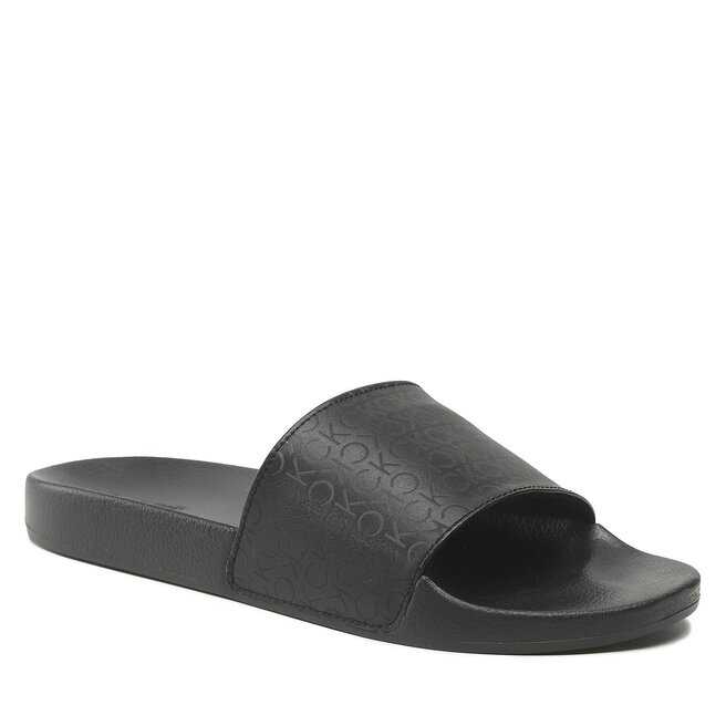 Șlapi Calvin Klein Pool Slide Mono HM0HM01009 Black Mono 0GL 0GL imagine noua