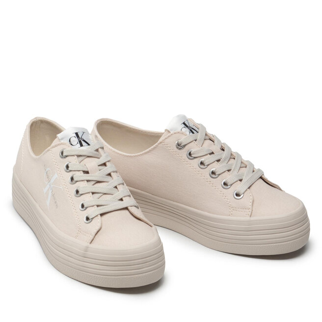Calvin Klein Jeans Πάνινα παπούτσια Calvin Klein Jeans Vulcanized Flatform Laceup Co YW0YW00254 Eggshell ACF