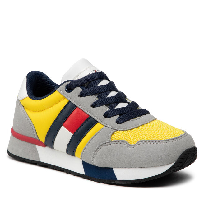 Sneakers Tommy Hilfiger Low Cut Lace-Up Sneaker T3B4-32241-1040 M Grey/Yellow X521