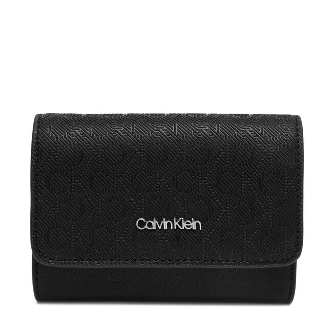 Mały Portfel Damski Calvin Klein Ck Must Small Trifold_Mono - Czarny