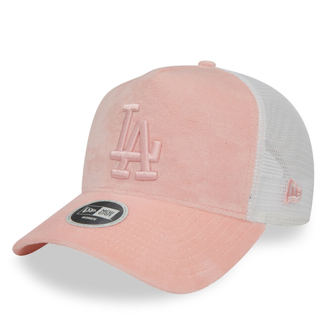 Czapka z daszkiem New Era Wmns Velour Trucker La Dodgers - Różowy