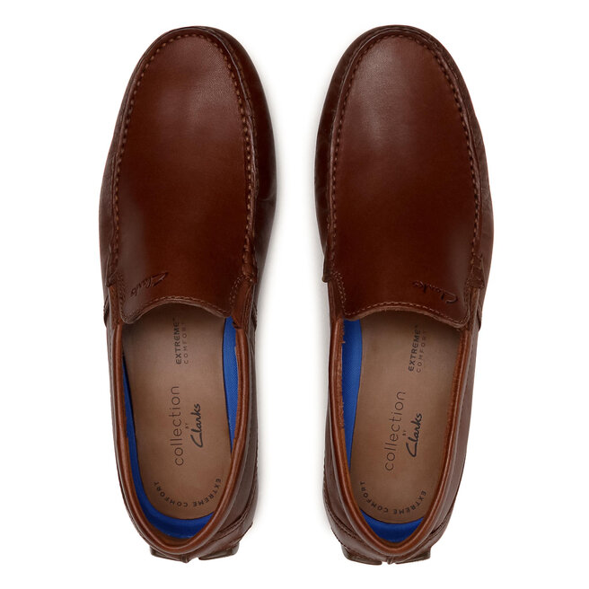 Clarks Μοκασίνια Clarks Markman Plain 261587037 Dark Tan Leather