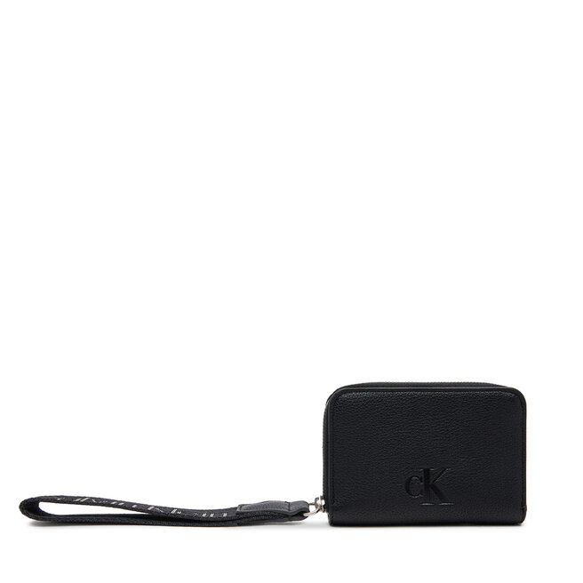 Mały Portfel Damski Calvin Klein Jeans Ultralight Md Zip W/ Wristlet - Czarny