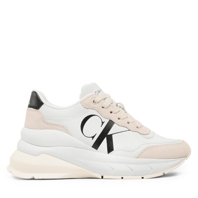 Calvin Klein Jeans Sneakers Calvin Klein Jeans Wedge Runner Mix Lth Wn YW0YW01099 Bright White/Creamy White/Silver