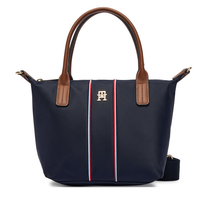 Torebka Tommy Hilfiger Popette Mini Tote Corp AW0AW17707 Granatowy -
