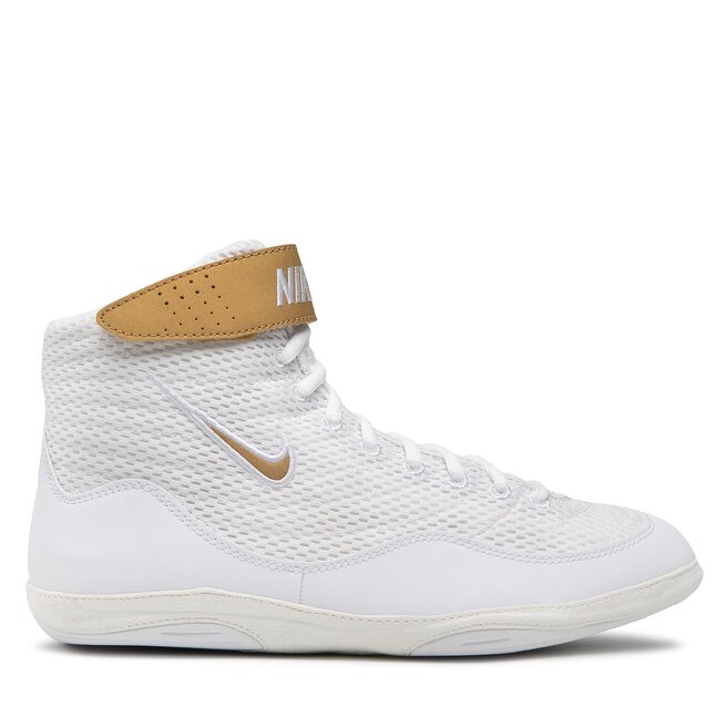 white and gold nike inflicts