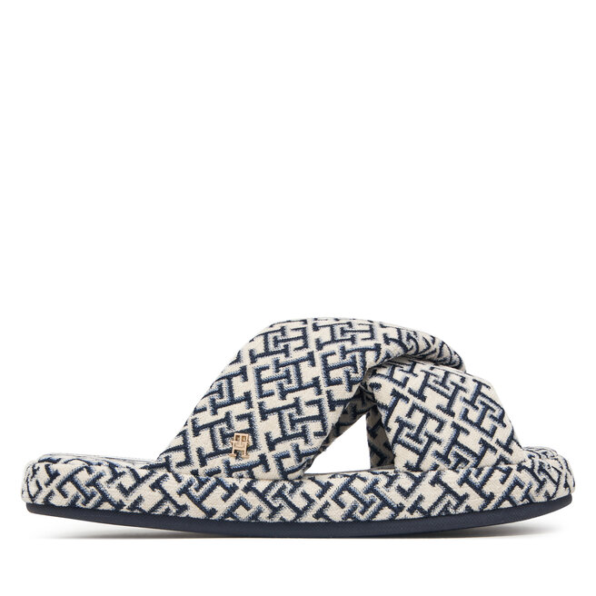 Kapcie Tommy Hilfiger Th Feminine House Shoes Monogram FW0FW09631 Kremowy