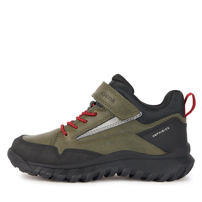 Geox Kotníková obuv Geox Simboys J36L0C 0MEFU C0754 S Dk Green/Red