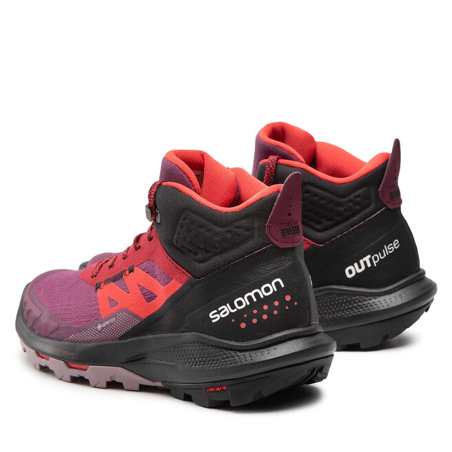 Salomon Туристически Salomon Outpulse Mid Gtx GORE-TEX W 416256 20 V0 Grape Wine/Vanilla Ice/Poppy Red