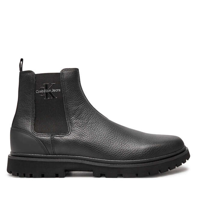 Sztyblety Calvin Klein Jeans Eva Mid Chelsea Boot Lth - Czarny