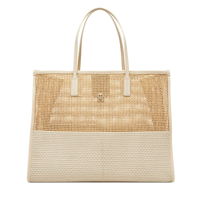 Torebka Tommy Hilfiger Th City Summer Tote Woven - Beżowy