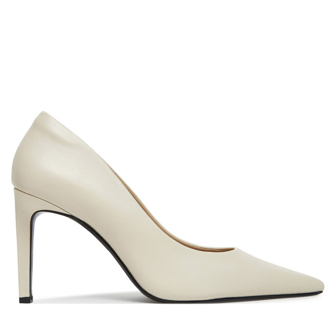 Szpilki Calvin Klein Pump 90 Pointy Hw Bar Lth - Beżowy