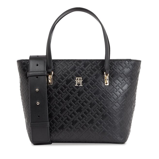Torebka Tommy Hilfiger Th Refined Mini Tote Mono - Czarny