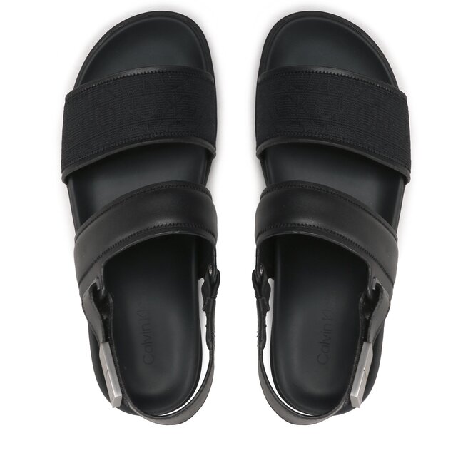 Calvin Klein Sandalen Calvin Klein Back Strap Sandal Mono Jq HM0HM00970 Black Mono Jacquard 0GK