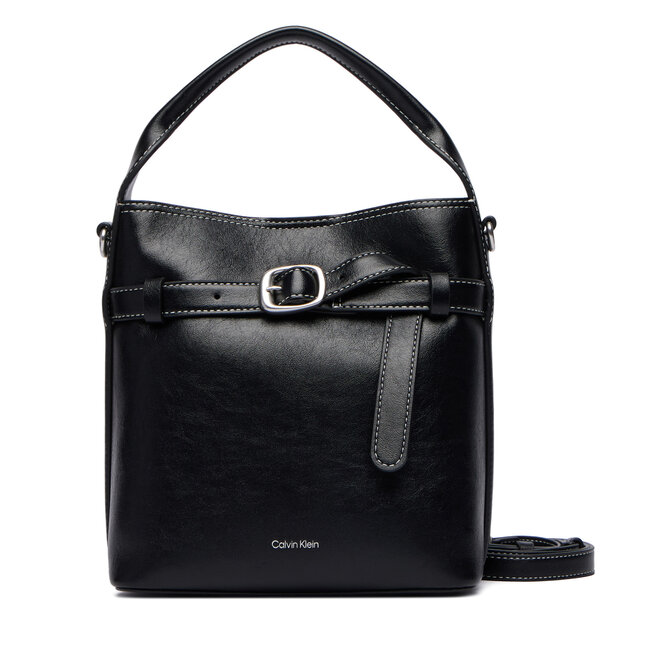 Torebka Calvin Klein Buckle Mini Bucket Crossbody LV04F3550G Czarny -